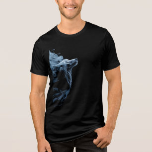 Blue Smoke Wolf T-Shirt Mystical Wolf Graphic De Tri-Blend Shirt