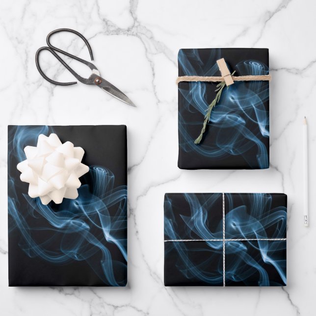 Blue Smoke Wrapping Paper Sheets (Front)