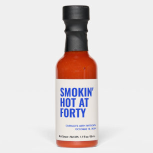 Blue Smokin Hot 40th Birthday Party Favor Sauces