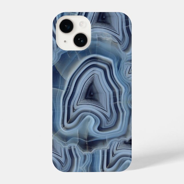 Blue Smoky Agate Geode iPhone Case (Back)