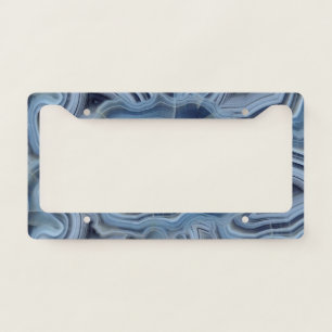 Blue Smoky Agate Geode License Plate Frame