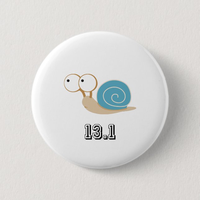 Blue Snail 13.1 (half marathon) Pinback Button (Front)