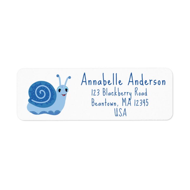 Blue Snail Mail Personalize Label (Front)
