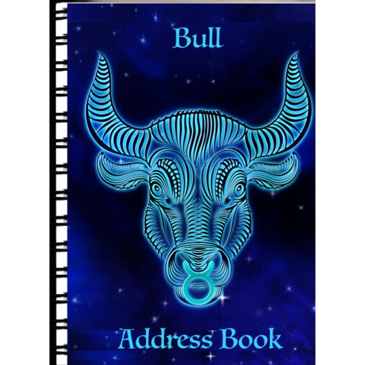 Blue Snail Taurus Zodiac Telephone Address Book (Front)