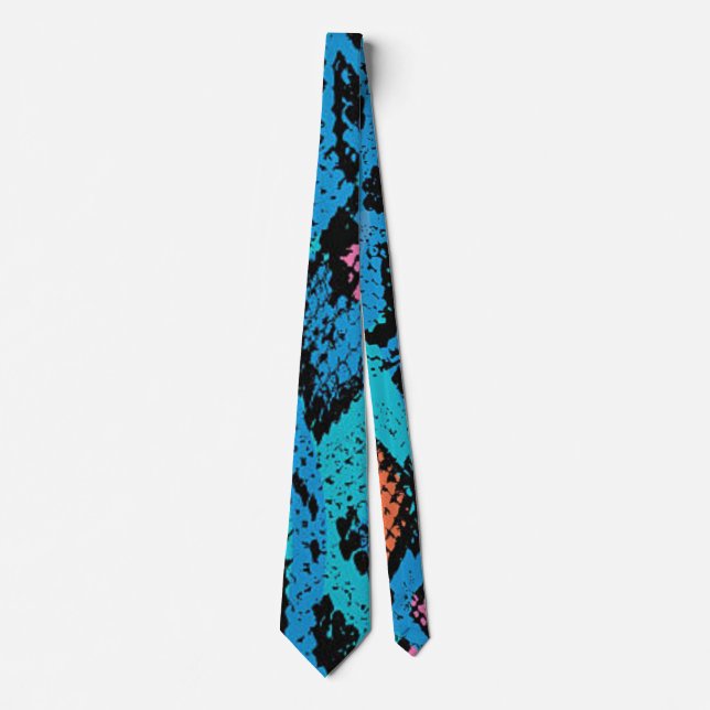 Blue Snake Print Neck Tie (Front)