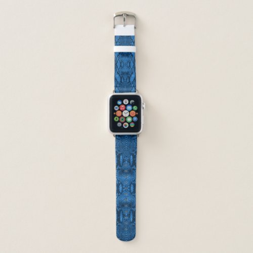 Blue Snake Skin Print Apple Watch Band