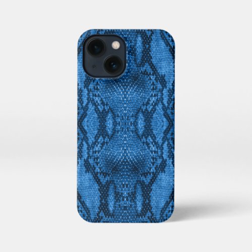 Blue Snake Skin Print iPhone 13 Mini Case