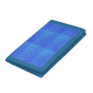 Blue Snake Skin Tri-fold Wallet