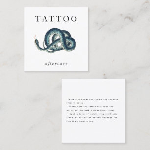 Blue Snake Tattoo Aftercare Instructions Modern Square Business Card