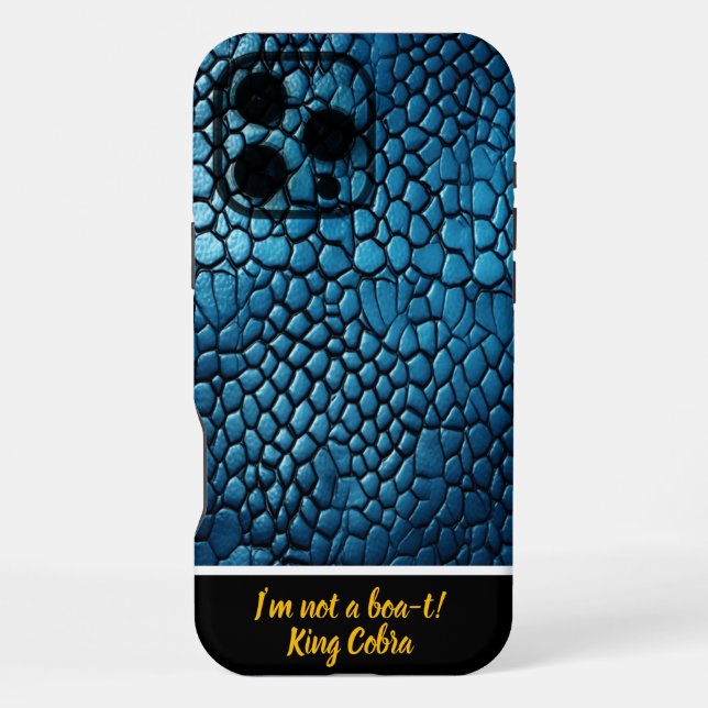 Blue snakeskin pattern in soft light iphone case (Back)