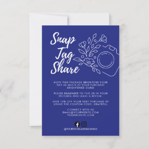 Blue Snap Tag Share Small Business Thank You Card