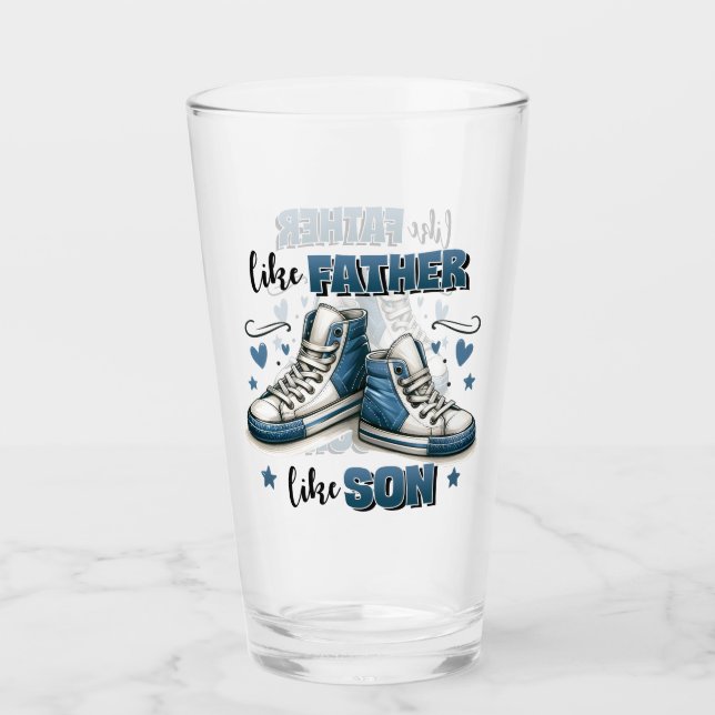 Blue Sneakers Like Father, Like Son Glass (Front)
