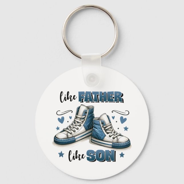 Blue Sneakers Like Father, Like Son Keychain (Front)