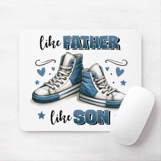 Blue Sneakers Like Father, Like Son Mouse Pad (With Mouse)