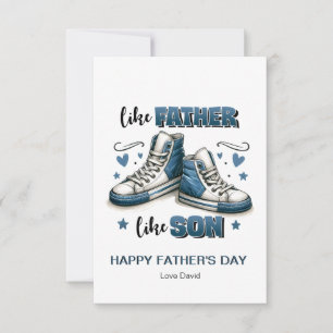 Blue Sneakers Like Father, Like Son Note Card