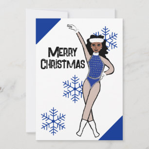 Blue Snow Dancer Holiday Card B
