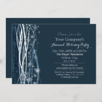 blue snow Festive Corporate holiday party Invitation