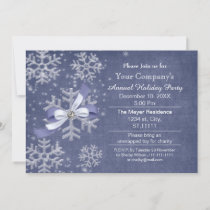 blue snow Festive Corporate holiday party Invite