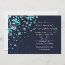 blue snow Festive Corporate holiday party Invite