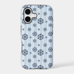 Blue Snow Flake Pattern iPhone 17 Case