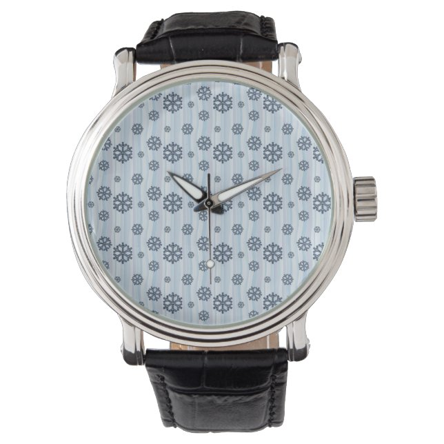 Blue Snow Flake Pattern Watch (Front)