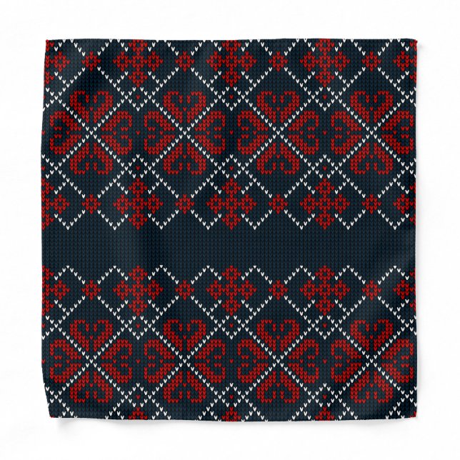 Blue Snow Flakes  Bandana (Front)