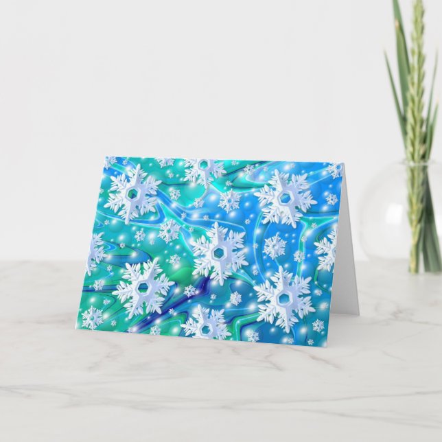 Blue Snow Holiday Card (Front)