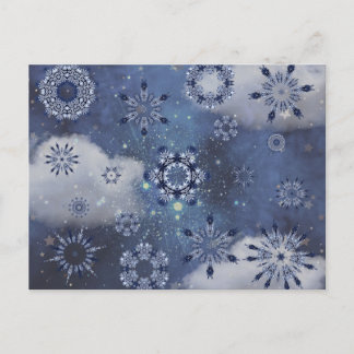 Blue Snow Holiday Postcard