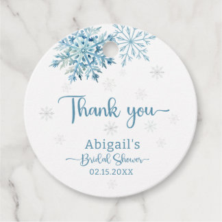 BLUE SNOW IN LOVE BRIDAL SHOWER FAVOR TAGS