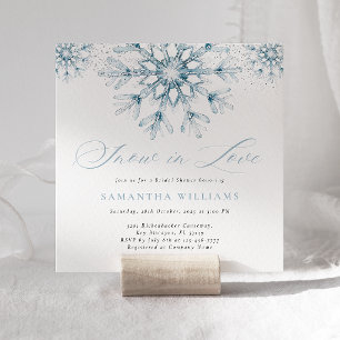 Blue Snow in Love Bridal Shower Invitation