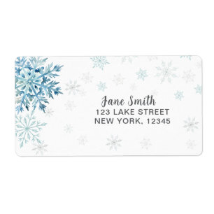 BLUE SNOW IN LOVE BRIDAL SHOWER LABEL