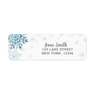 BLUE SNOW IN LOVE BRIDAL SHOWER LABEL