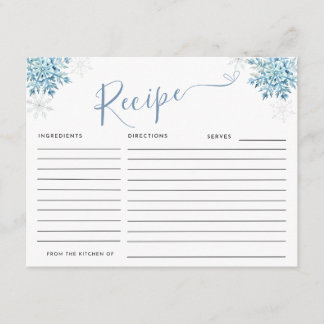 BLUE SNOW IN LOVE RECIPE ENCLOSURE CARD