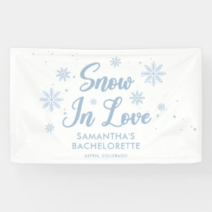 Blue Snow in love Winter Ski Bachelorette Banner