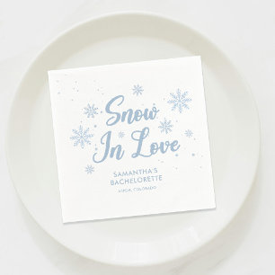 Blue Snow in love Winter Ski Bachelorette Napkins