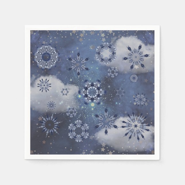 Blue Snow Napkins (Front)