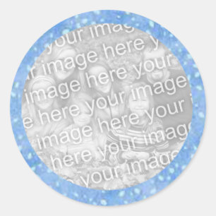 Blue Snow Photo Sticker Template