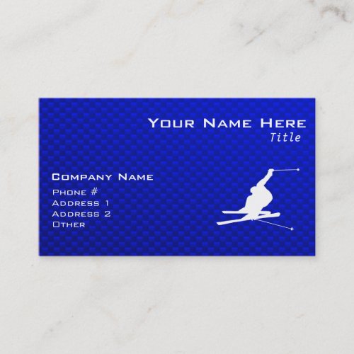 Blue Snow Skiing Business Cards