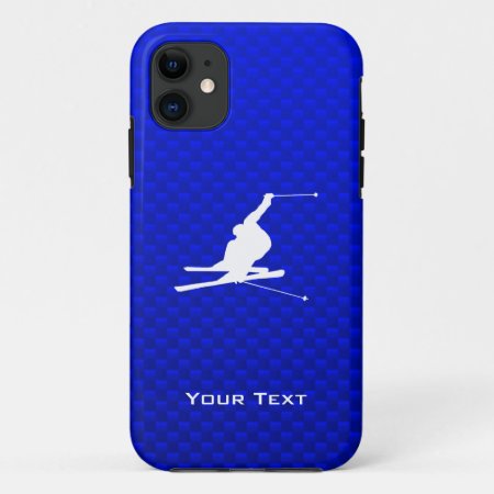 Blue Snow Skiing Iphone 11 Case