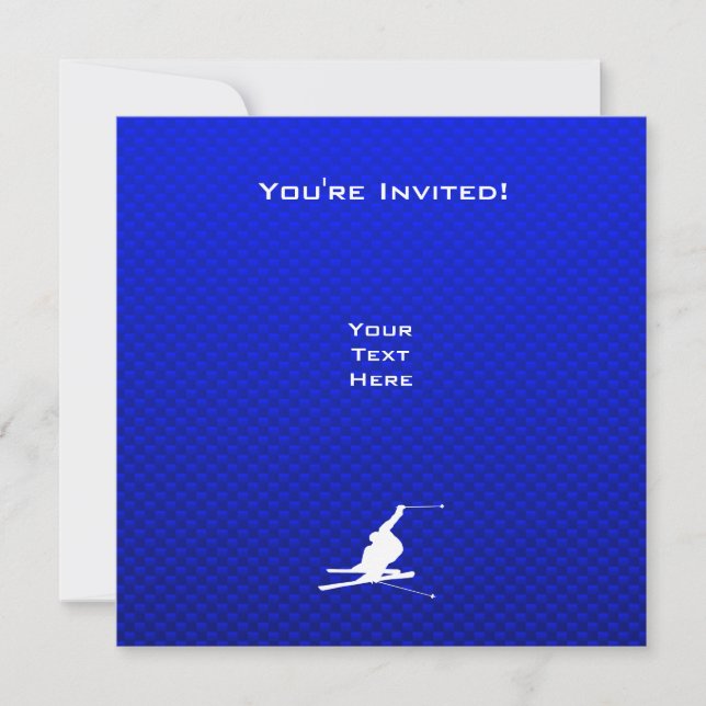 Blue Snow Skiing Invitation (Front)