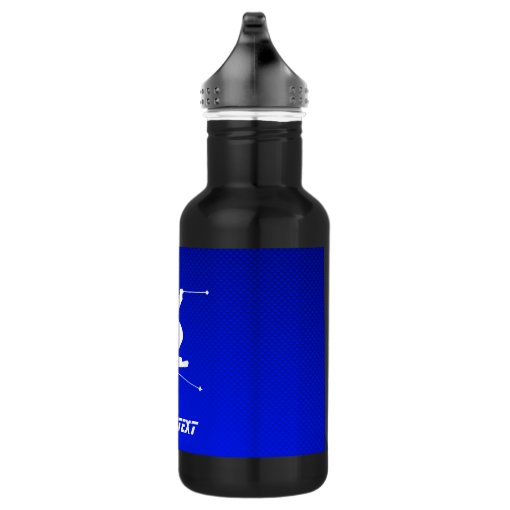 Blue Snow Skiing Water Bottle Zazzle