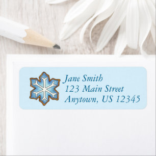 Blue Snow Winter Snowflake Hanukkah Chanukah Label