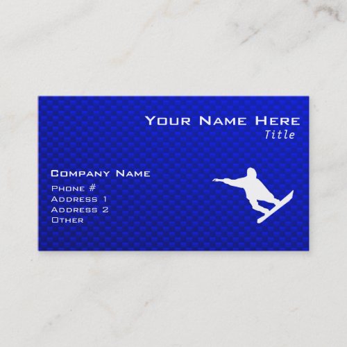 Blue Snowboarding Business Card Template