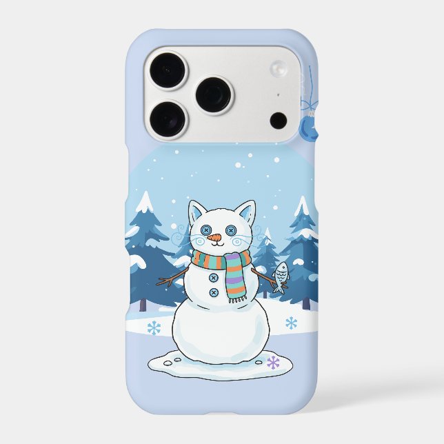 Blue Snowcat Iphone Case (Back)
