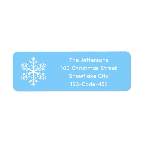 Blue Snowflake Address Labels