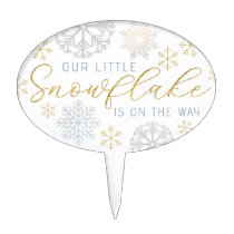 Blue Snowflake Baby Shower Cake Topper