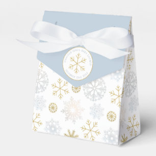 Blue Snowflake Baby Shower Favor Box
