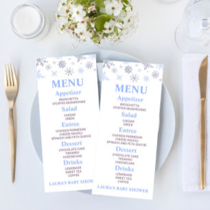 Blue Snowflake Baby Shower Food Menu