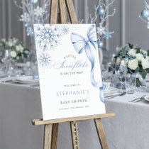 Blue Snowflake Baby Shower Invitation Welcome Sign