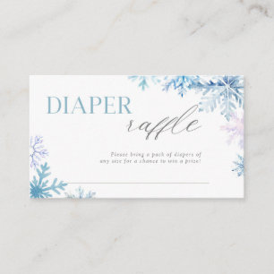 Blue Snowflake Baby Shower Raffle Card 3.5x2